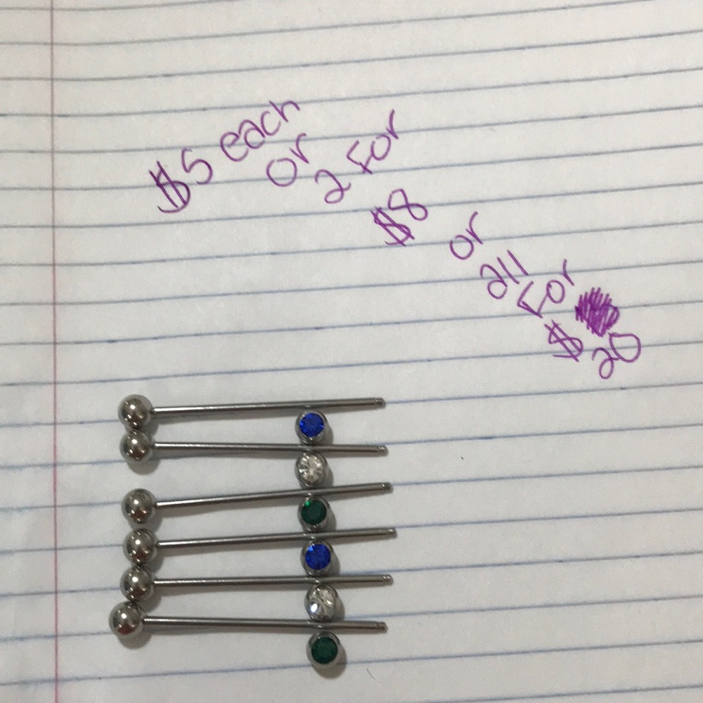 Industrial bars with one gem ball
